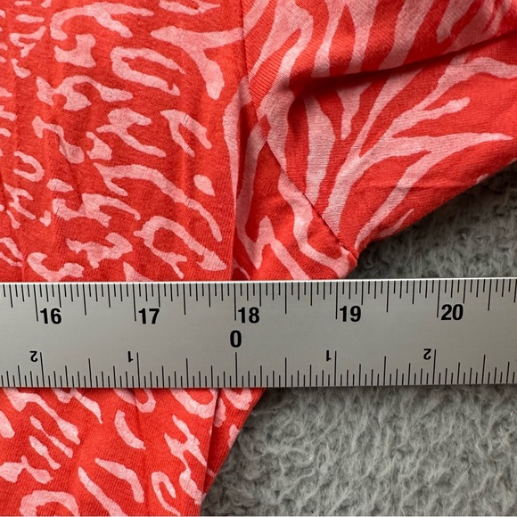 Fresh Produce 3/4 Sleeve Knotted Mixed Animal Prints Top Coral Women's‎ M - Picture 5 of 8